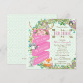 Invitation Baby Shower Cerf de Forêt (Devant / Derrière)