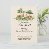 Invitation Baby shower cerf de la forêt (Debout devant)