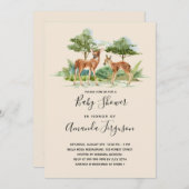 Invitation Baby shower cerf de la forêt (Devant / Derrière)