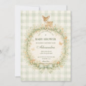 Invitation Baby Shower Cerf de la Forêt Vintage (Devant)