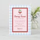 Invitation Baby Shower Cerise Douce (Debout devant)