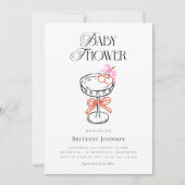 Invitation Baby shower Cerises & Bow Martini (Devant)