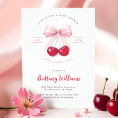 Invitation Baby shower cerisier de Bow rose