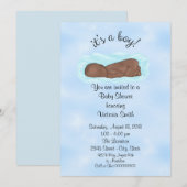 Invitation Baby shower c'est un bébé de garçon ethnique (Devant / Derrière)