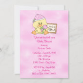 Invitation Baby shower c'est un canard de bébé de fille (Devant)