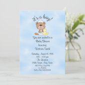 Invitation Baby shower C'est un garçon Teddy Bear (Debout devant)