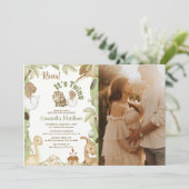 Invitation Baby shower "C'est un jumeau" de Cute Dinosaur (Debout devant)