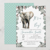 Invitation Baby shower c'est un thème garçon (Devant / Derrière)