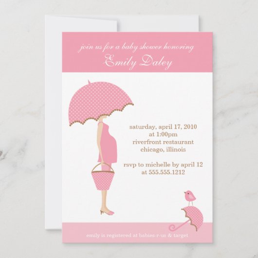 Invitation baby shower {c'est une fille!} (Devant)
