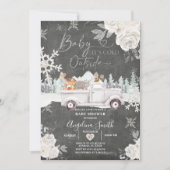 Invitation Baby shower Chalkboard blanc crémeux (Devant)