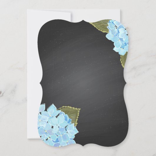 Invitation Baby shower Chalkboard Blue Hydrangeas (Dos)