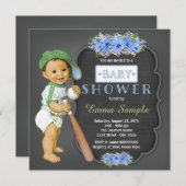 Invitation Baby shower Chalkboard garçons (Devant / Derrière)