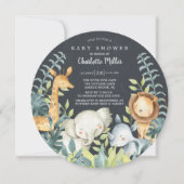 Invitation Baby shower Chalkboard Jungle Animaux (Devant)