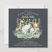 Invitation Baby shower Chalkboard Jungle Animaux (Devant)
