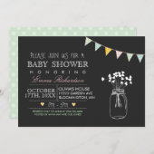 Invitation Baby shower Chalkboard moderne (Devant / Derrière)