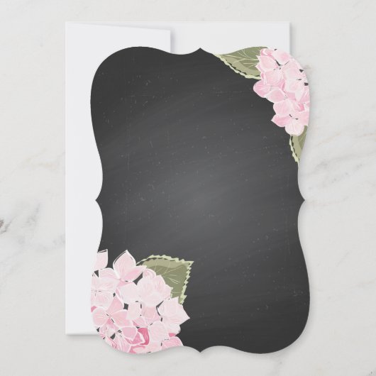 Invitation Baby shower Chalkboard Pink Hydrangeas (Dos)