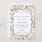 Invitation Baby Shower Champêtre Doré (Devant)