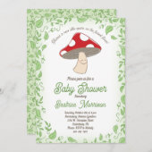 Invitation Baby shower champignon (Devant / Derrière)