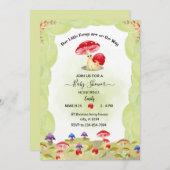 Invitation Baby shower champignon (Devant / Derrière)