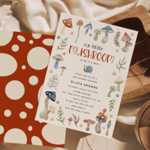 Baby Shower Champignon Aquarelle Fantaisiste