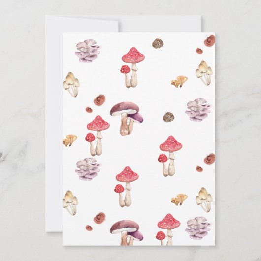 Invitation baby shower champignon bébé sylvestre forêt capric (Dos)