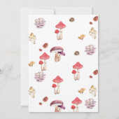 Invitation baby shower champignon forêt boisée fantaisiste (Dos)