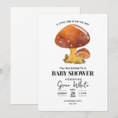Invitation Baby Shower Champignon Forêt minimale (Devant / Derrière)