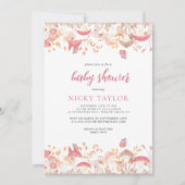 Invitation Baby shower champignons aquarelle (Devant)