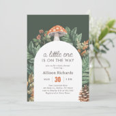 Invitation Baby shower champignons de bois (Debout devant)