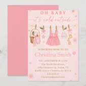 Invitation Baby Shower Charmant Flocon de Neige pour Votre Bé (Devant / Derrière)