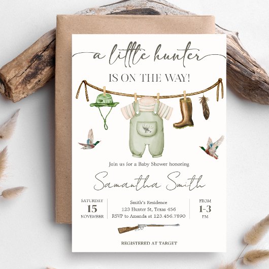 Invitation Baby Shower Chasse au Canard
