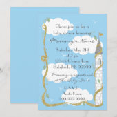 Invitation baby shower. Château Gold/Silver (Devant / Derrière)