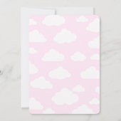 Invitation Baby shower chaud rose de fille de ballon à air (Dos)