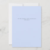 INVITATION BABY-SHOWER, CHAUSSURES BLEUES, TYPOGRAPHIE BLEUE (Dos)