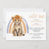 Invitation Baby shower Cheetah Bébé mignon (Devant)