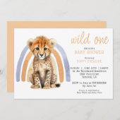 Invitation Baby shower Cheetah Bébé mignon (Devant / Derrière)