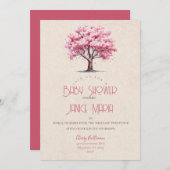 Invitation Baby shower Cherry Blossom (Devant / Derrière)