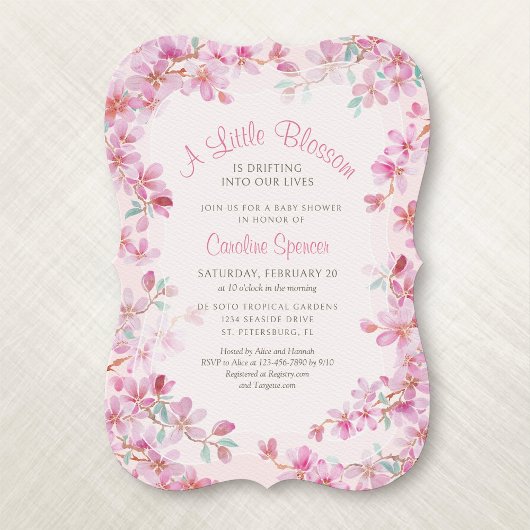 Invitation Baby shower Cherry Blossom Sakura