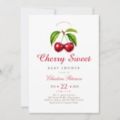 Invitation Baby shower Cherry Heart (Devant)