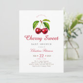 Invitation Baby shower Cherry Heart (Debout devant)