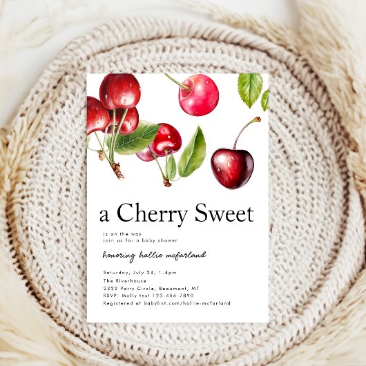 Invitation Baby shower Cherry Heart