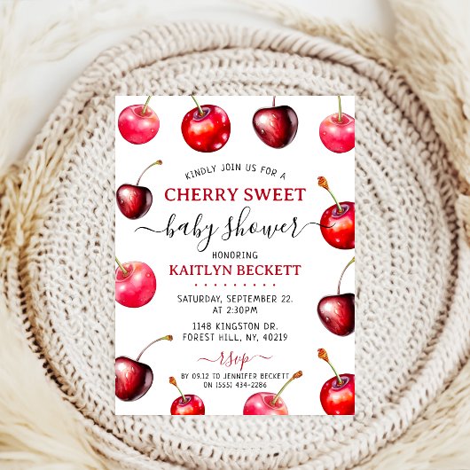 Invitation Baby shower Cherry Heart