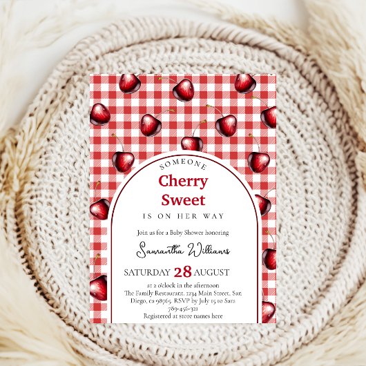 Invitation Baby shower Cherry Heart