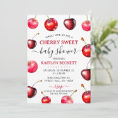 Invitation Baby shower Cherry Heart (Debout devant)