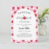 Invitation Baby shower Cherry Heart (Debout devant)