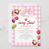 Invitation Baby shower Cherry Heart (Devant)