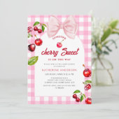 Invitation Baby shower Cherry Heart (Debout devant)