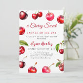 Invitation Baby shower Cherry Heart (Debout devant)