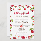 Invitation Baby shower Cherry Heart (Devant)
