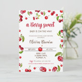 Invitation Baby shower Cherry Heart (Debout devant)